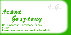 arpad gosztony business card