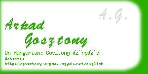 arpad gosztony business card